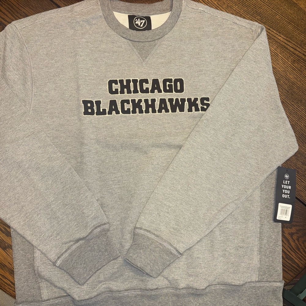 47 Gray Crewneck Sweater Chicago Blackhawks